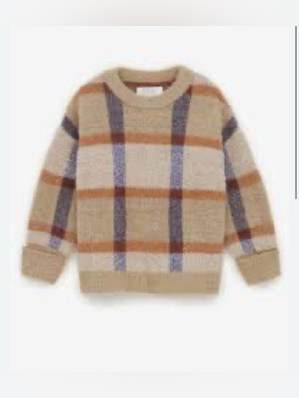 Zara Plaid Checkered Fuzzy Preppy Sweater